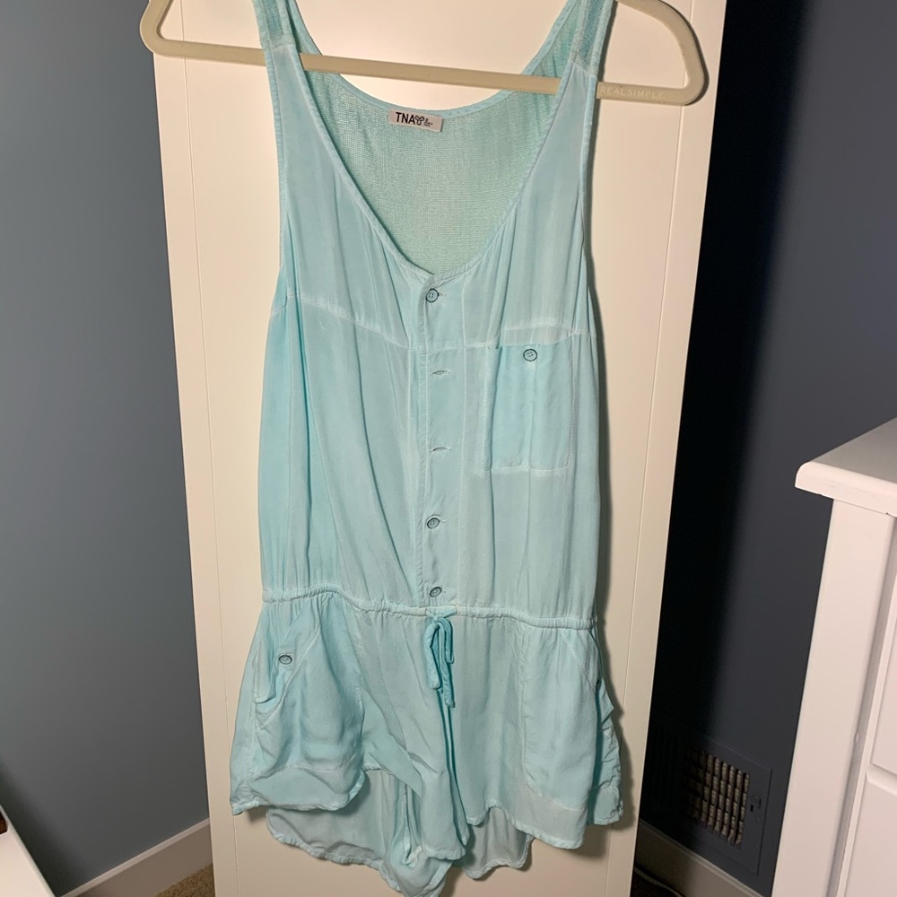 Aritzia TNA | Bright Aqua Light Romper | Size Small - Picture 2 of 10